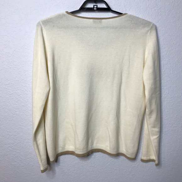 Weill Paris VINTAGE Cream/Tan Sequin Bow Sweater - Picture 7 of 11